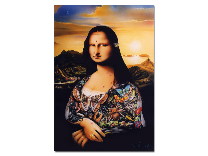  Mona Lisa, 1993, Mixtechnic on board, 26 x 38 cm, Private Collection Artist